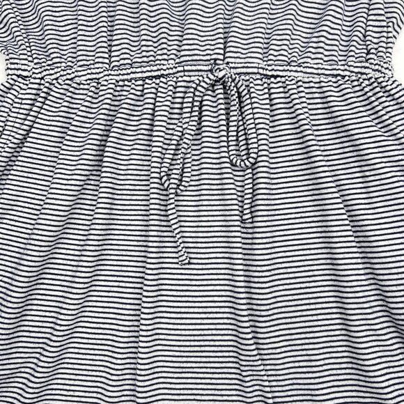 Abercrombie & Fitch Striped Jersey Shirt Dress Drawstring Waist Pockets - NWOT - Picture 3 of 6